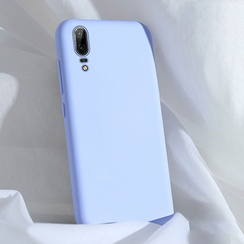 Huawei P20用360度 フルカバー極薄ソフトケース シリコンケース 耐衝撃 全面保護 バンパー C03 ファーウェイ ブルー