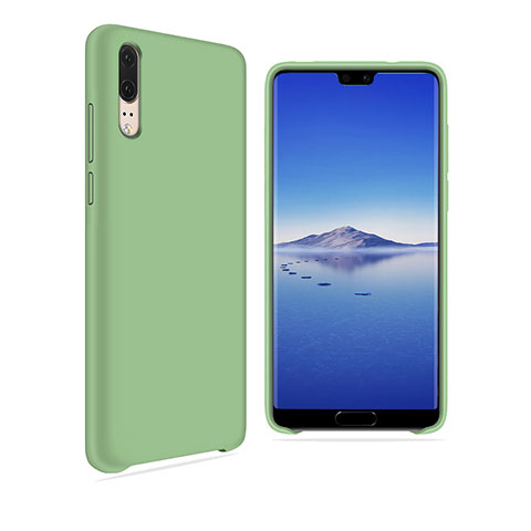 Huawei P20用前面と背面 360度 フルカバー 極薄ソフトケース シリコンケース 耐衝撃 全面保護 バンパー ファーウェイ グリーン