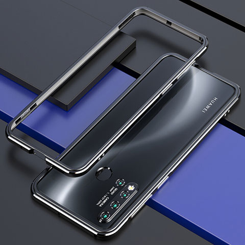 Huawei P20 Lite (2019)用ケース 高級感 手触り良い アルミメタル 製の金属製 バンパー カバー T01 ファーウェイ ブラック