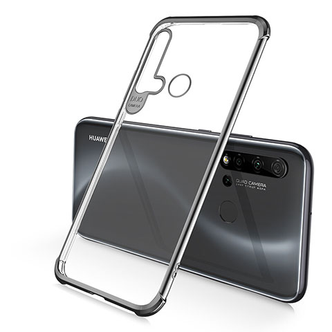 Huawei P20 Lite (2019)用極薄ソフトケース シリコンケース 耐衝撃 全面保護 クリア透明 S01 ファーウェイ ブラック