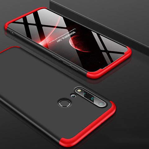 Huawei P20 Lite (2019)用ハードケース プラスチック 質感もマット 前面と背面 360度 フルカバー P01 ファーウェイ レッド・ブラック