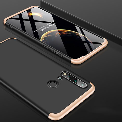Huawei P20 Lite (2019)用ハードケース プラスチック 質感もマット 前面と背面 360度 フルカバー P01 ファーウェイ ゴールド・ブラック