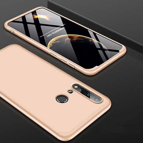 Huawei P20 Lite (2019)用ハードケース プラスチック 質感もマット 前面と背面 360度 フルカバー P01 ファーウェイ ゴールド