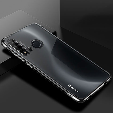 Huawei P20 Lite (2019)用極薄ソフトケース シリコンケース 耐衝撃 全面保護 クリア透明 S07 ファーウェイ ブラック