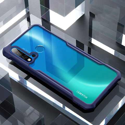 Huawei P20 Lite (2019)用ハイブリットバンパーケース クリア透明 プラスチック 鏡面 カバー H01 ファーウェイ ネイビー