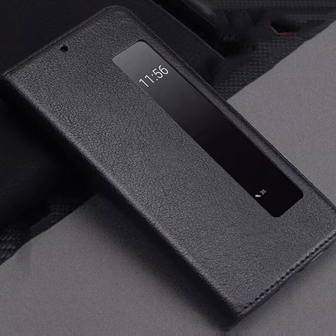 Huawei P20 Pro用手帳型 レザーケース スタンド カバー T12 ファーウェイ ブラック