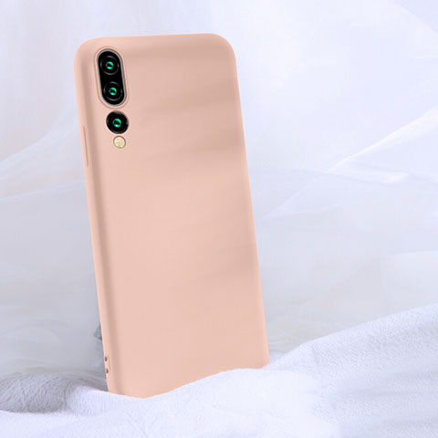 Huawei P20 Pro用360度 フルカバー極薄ソフトケース シリコンケース 耐衝撃 全面保護 バンパー C04 ファーウェイ ピンク