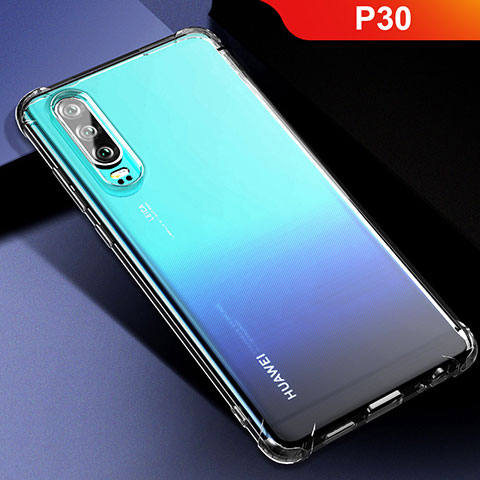 Huawei P30用極薄ソフトケース シリコンケース 耐衝撃 全面保護 クリア透明 T02 ファーウェイ クリア