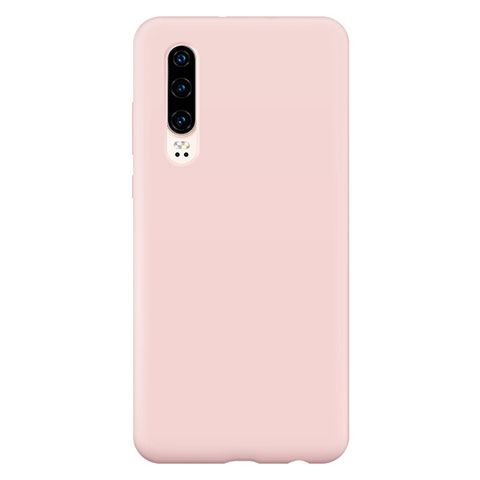 Huawei P30用極薄ソフトケース シリコンケース 耐衝撃 全面保護 S04 ファーウェイ ピンク