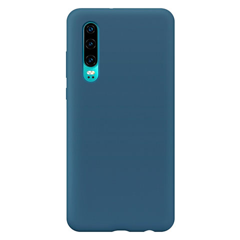 Huawei P30用極薄ソフトケース シリコンケース 耐衝撃 全面保護 S04 ファーウェイ ネイビー