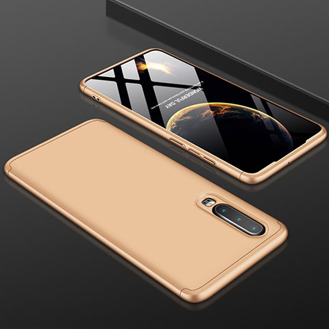 Huawei P30用ハードケース プラスチック 質感もマット 前面と背面 360度 フルカバー ファーウェイ ゴールド