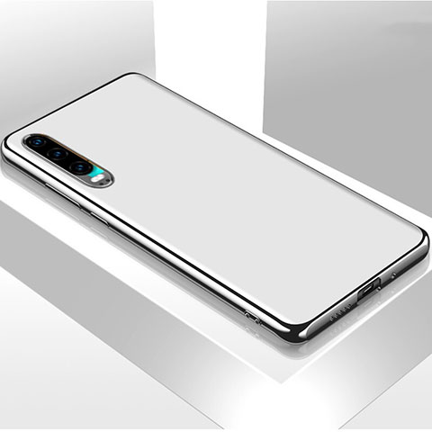 Huawei P30用ケース 高級感 手触り良い アルミメタル 製の金属製 カバー T02 ファーウェイ ホワイト