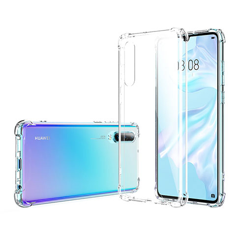 Huawei P30用極薄ソフトケース シリコンケース 耐衝撃 全面保護 クリア透明 K06 ファーウェイ クリア