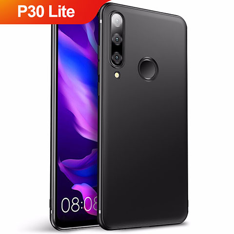 Huawei P30 Lite用極薄ソフトケース シリコンケース 耐衝撃 全面保護 S03 ファーウェイ ブラック