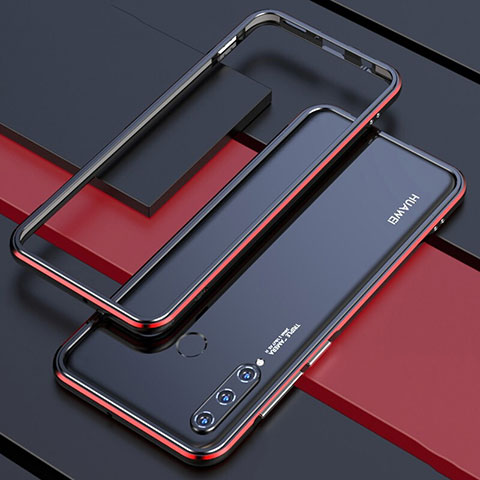 Huawei P30 Lite New Edition用ケース 高級感 手触り良い アルミメタル 製の金属製 バンパー カバー ファーウェイ レッド