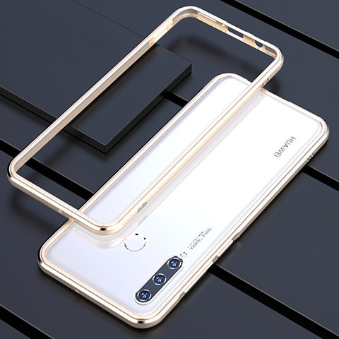 Huawei P30 Lite New Edition用ケース 高級感 手触り良い アルミメタル 製の金属製 バンパー カバー ファーウェイ ゴールド