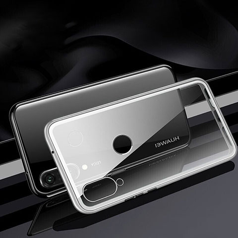 Huawei P30 Lite New Edition用ケース 高級感 手触り良い アルミメタル 製の金属製 360度 フルカバーバンパー 鏡面 カバー T04 ファーウェイ ホワイト