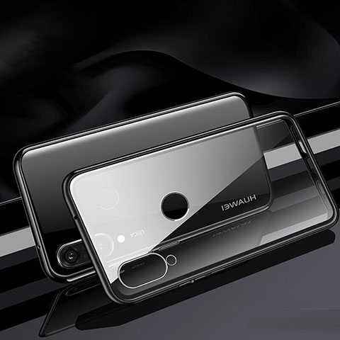 Huawei P30 Lite New Edition用ケース 高級感 手触り良い アルミメタル 製の金属製 360度 フルカバーバンパー 鏡面 カバー T04 ファーウェイ ブラック