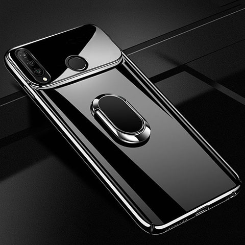 Huawei P30 Lite XL用ハードケース プラスチック 鏡面 360度 フルカバー アンド指輪 マグネット式 ファーウェイ ブラック