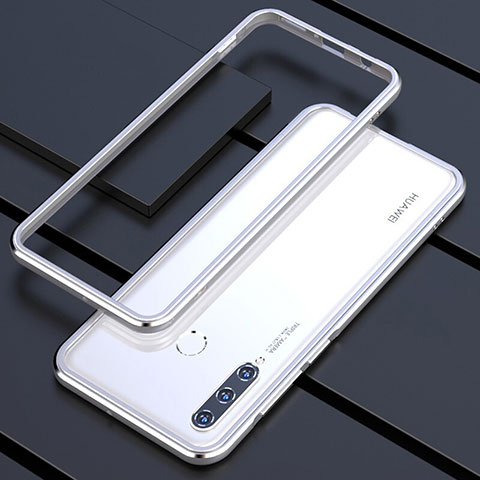 Huawei P30 Lite XL用ケース 高級感 手触り良い アルミメタル 製の金属製 バンパー カバー ファーウェイ シルバー