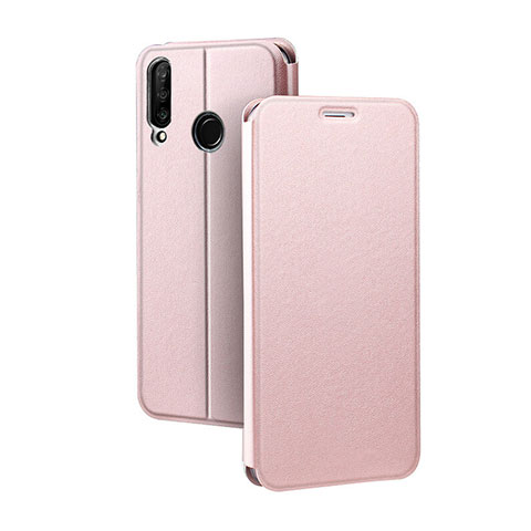 Huawei P30 Lite XL用手帳型 レザーケース スタンド カバー T02 ファーウェイ ローズゴールド