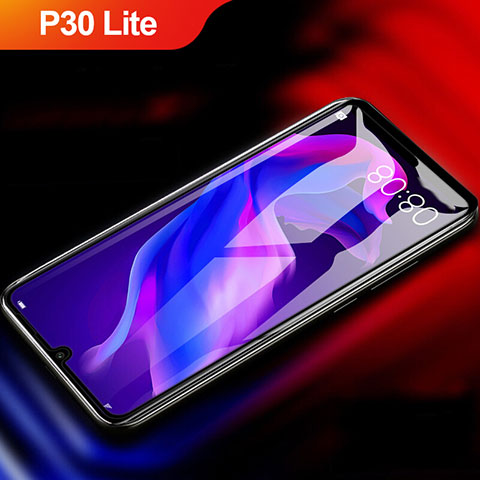 Huawei P30 Lite XL用強化ガラス フル液晶保護フィルム F04 ファーウェイ ブラック