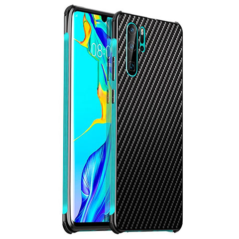 Huawei P30 Pro用ケース 高級感 手触り良い アルミメタル 製の金属製 カバー S01 ファーウェイ シアン