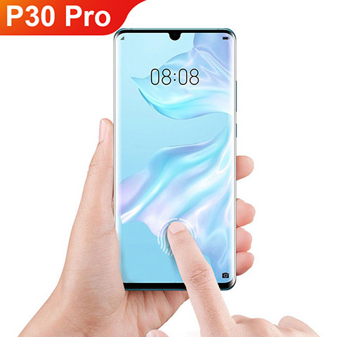 Huawei P30 Pro用強化ガラス フル液晶保護フィルム F06 ファーウェイ ブラック