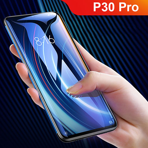 Huawei P30 Pro用強化ガラス フル液晶保護フィルム F10 ファーウェイ ブラック