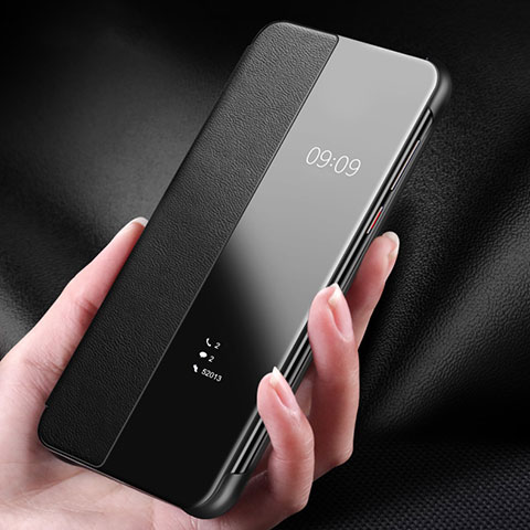 Huawei P30 Pro New Edition用ケース 高級感 手触り良いレザー柄 S01 ファーウェイ ブラック