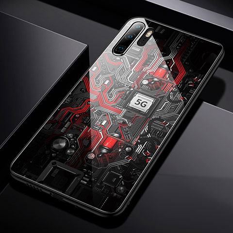 Huawei P30 Pro New Edition用ハイブリットバンパーケース プラスチック パターン 鏡面 S01 ファーウェイ マルチカラー