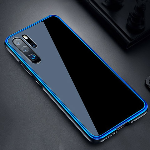 Huawei P30 Pro New Edition用ケース 高級感 手触り良い アルミメタル 製の金属製 バンパー 鏡面 カバー M03 ファーウェイ ネイビー