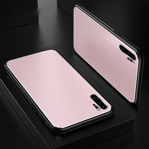 Huawei P30 Pro New Edition用ケース 高級感 手触り良い アルミメタル 製の金属製 カバー T01 ファーウェイ ピンク