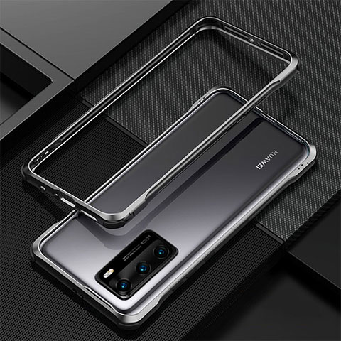 Huawei P40用ケース 高級感 手触り良い アルミメタル 製の金属製 バンパー カバー T04 ファーウェイ ブラック