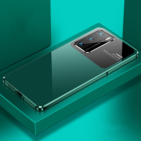 Huawei P40用ケース 高級感 手触り良い アルミメタル 製の金属製 カバー N01 ファーウェイ グリーン