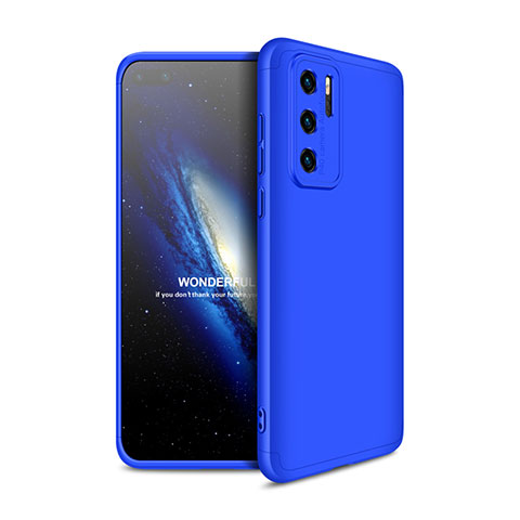 Huawei P40用ハードケース プラスチック 質感もマット 前面と背面 360度 フルカバー M01 ファーウェイ ネイビー