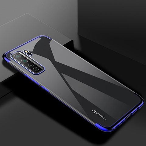 Huawei P40 Lite 5G用極薄ソフトケース シリコンケース 耐衝撃 全面保護 クリア透明 S03 ファーウェイ ネイビー