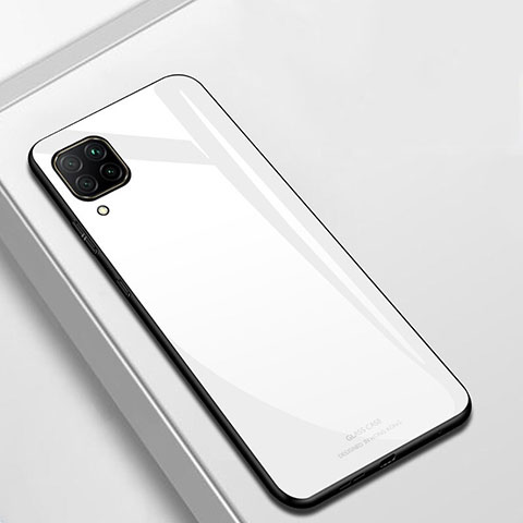 Huawei P40 Lite用ハイブリットバンパーケース プラスチック 鏡面 カバー ファーウェイ ホワイト