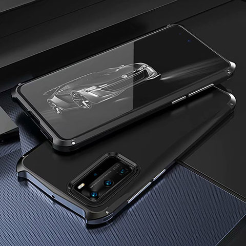 Huawei P40 Pro用ケース 高級感 手触り良い アルミメタル 製の金属製 カバー T05 ファーウェイ ブラック