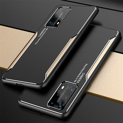 Huawei P40 Pro+ Plus用ケース 高級感 手触り良い アルミメタル 製の金属製 カバー T01 ファーウェイ ゴールド