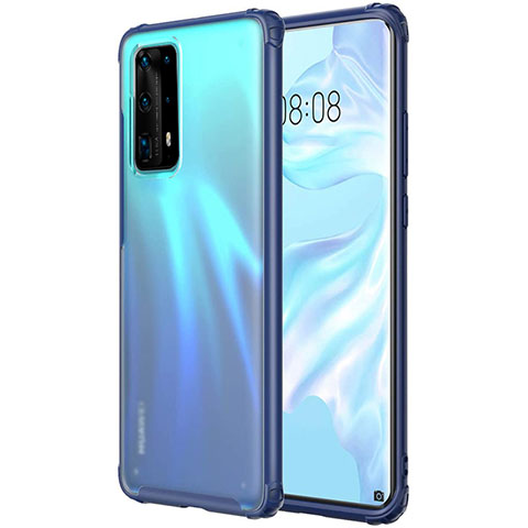 Huawei P40 Pro+ Plus用極薄ソフトケース シリコンケース 耐衝撃 全面保護 クリア透明 H01 ファーウェイ ネイビー