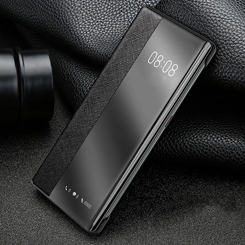 Huawei P40 Pro+ Plus用手帳型 レザーケース スタンド カバー ファーウェイ ブラック