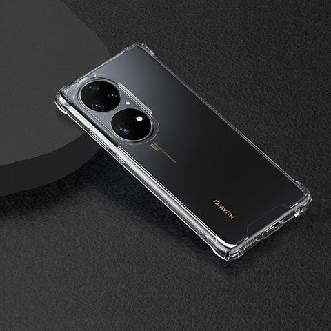 Huawei P50 Pro用極薄ソフトケース シリコンケース 耐衝撃 全面保護 クリア透明 T03 ファーウェイ クリア