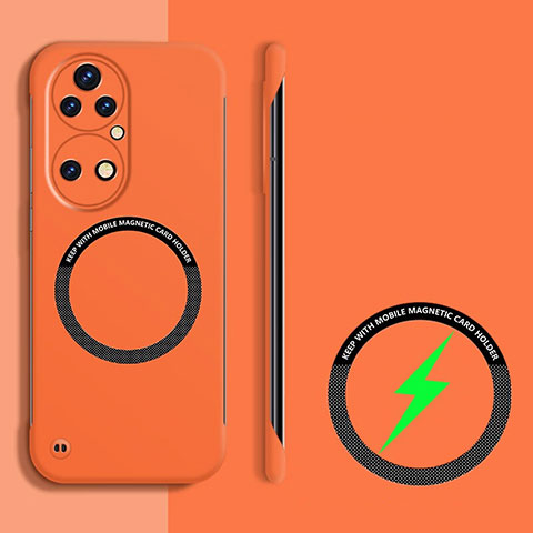 Huawei P50 Pro用ハードケース プラスチック 質感もマット フレームレス カバー Mag-Safe 磁気 Magnetic ファーウェイ オレンジ