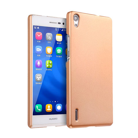 Huawei P7 Dual SIM用ハードケース プラスチック 質感もマット ファーウェイ ゴールド