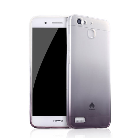 Huawei P8 Lite Smart用極薄ソフトケース グラデーション 勾配色 クリア透明 Q01 ファーウェイ ブラック