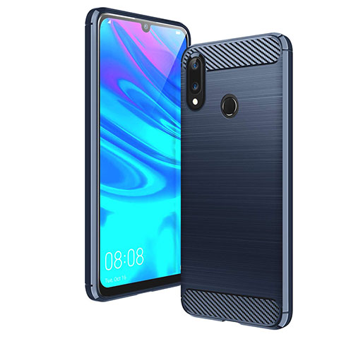 Huawei Y7 (2019)用シリコンケース ソフトタッチラバー ライン カバー ファーウェイ ネイビー