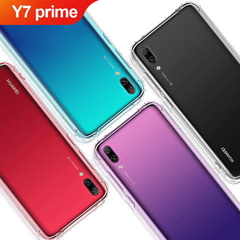 Huawei Y7 Prime (2019)用極薄ソフトケース シリコンケース 耐衝撃 全面保護 クリア透明 T02 ファーウェイ クリア