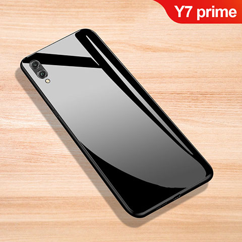 Huawei Y7 Prime (2019)用ハイブリットバンパーケース プラスチック 鏡面 カバー ファーウェイ ブラック