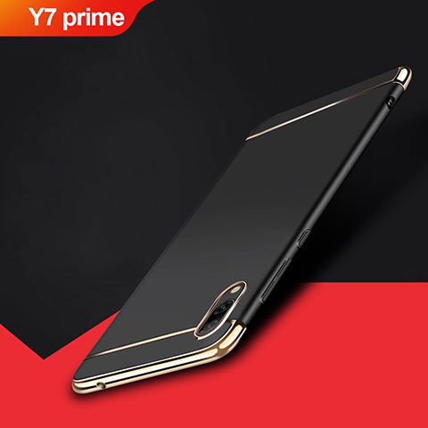 Huawei Y7 Prime (2019)用ケース 高級感 手触り良い メタル兼プラスチック バンパー M01 ファーウェイ ブラック